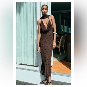 ZARA  • Polka Dot Scarf Dress